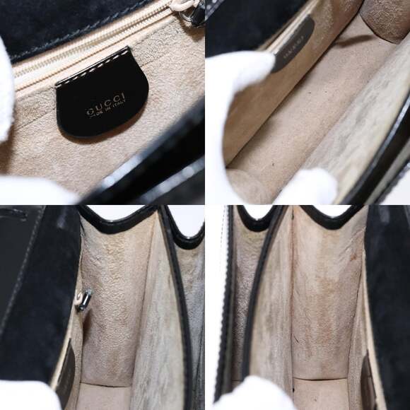 GUCCI Hand Bag Patent Leather Black Silver 018 123 018 123 - Picture 12 of 13